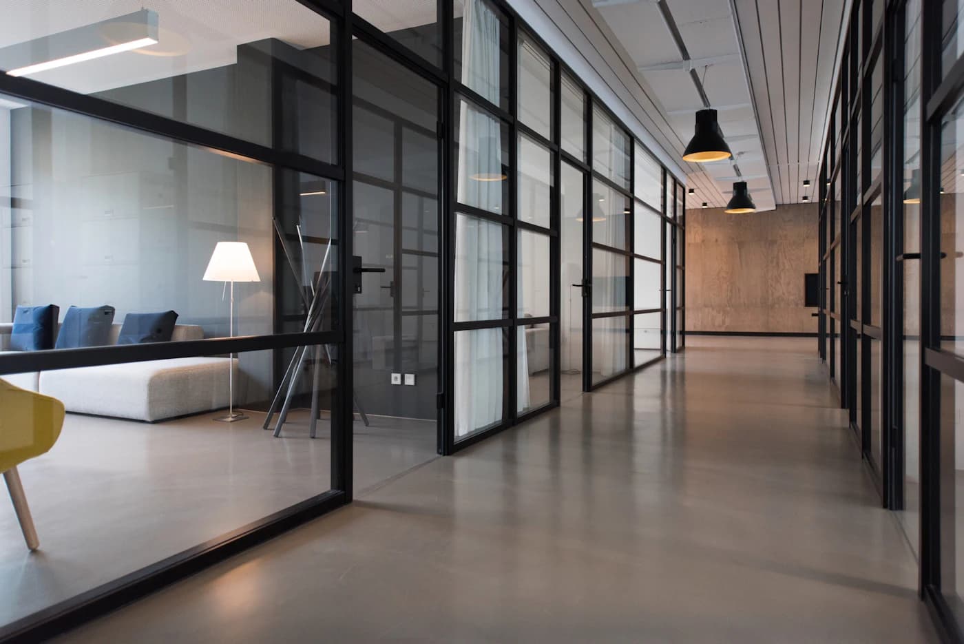 Clean modern office building interior